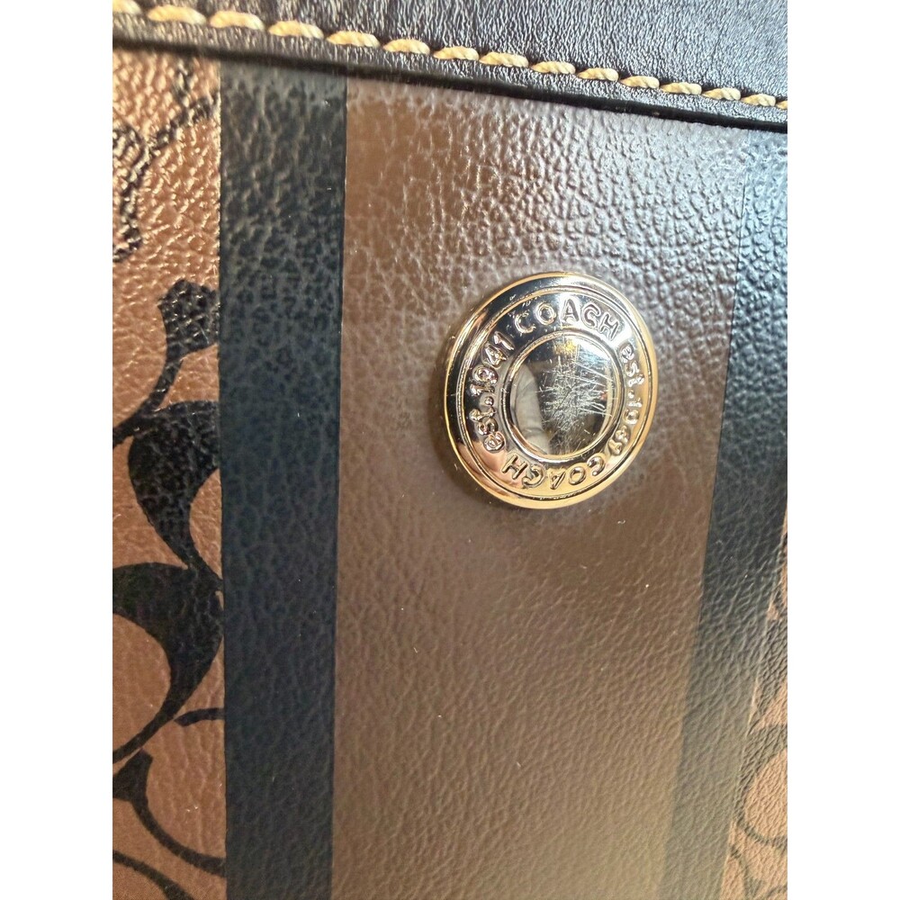 Coach F15137 Chelsea Heritage Stripe Signature C North South Tote AUTHENTICATED - Picture 7 of 16
